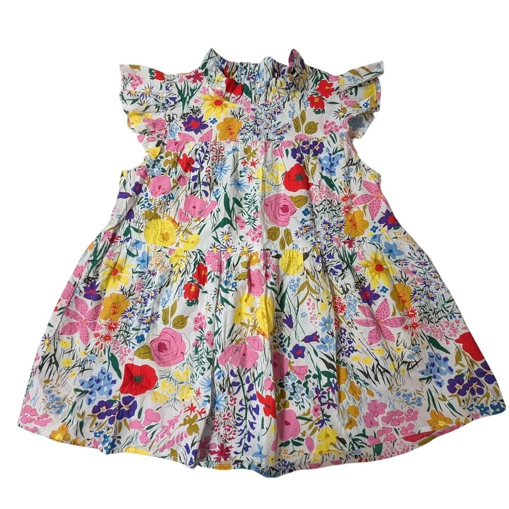 Jodifl Women's High-Neck Ruffle Tiered Floral Tunic Blouse Size L